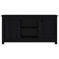 Meuble TV Noir 103x36,5x52 cm Bois de pin massif 