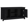 Meuble TV Noir 103x36,5x52 cm Bois de pin massif 