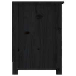 Meuble TV Noir 103x36,5x52 cm Bois de pin massif 