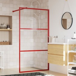 Paroi de douche avec verre ESG transparent rouge 100x195 cm 
