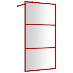 Paroi de douche avec verre ESG transparent rouge 100x195 cm 