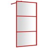 Paroi de douche avec verre ESG transparent rouge 100x195 cm 