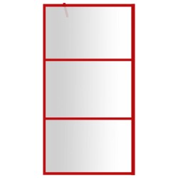 Paroi de douche avec verre ESG transparent rouge 100x195 cm 