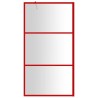 Paroi de douche avec verre ESG transparent rouge 100x195 cm 