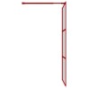 Paroi de douche avec verre ESG transparent rouge 100x195 cm 