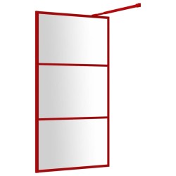 Paroi de douche avec verre ESG transparent rouge 100x195 cm 