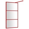 Paroi de douche avec verre ESG transparent rouge 100x195 cm 