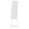 Armoire à bijoux avec miroir sur pied blanc 42x38x152 cm 
