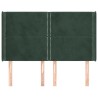 Tête de lit avec oreilles Vert foncé 147x16x118/128 cm Velours 