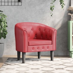 Chaise cabriolet rouge bordeaux similicuir 