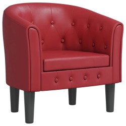 Chaise cabriolet rouge bordeaux similicuir 