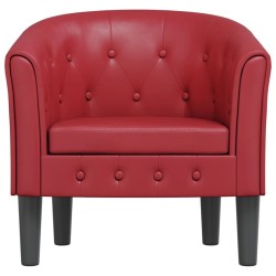 Chaise cabriolet rouge bordeaux similicuir 