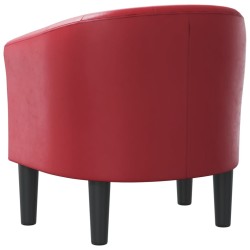 Chaise cabriolet rouge bordeaux similicuir 
