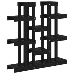 Support à plantes Noir 104,5x25x109,5 cm Bois massif de pin 