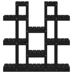 Support à plantes Noir 104,5x25x109,5 cm Bois massif de pin 