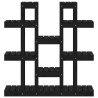 Support à plantes Noir 104,5x25x109,5 cm Bois massif de pin 
