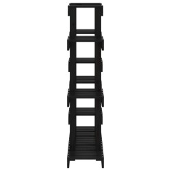 Support à plantes Noir 104,5x25x109,5 cm Bois massif de pin 