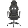 Chaise de jeu avec repose-pied Noir et camouflage Similicuir 