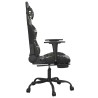 Chaise de jeu avec repose-pied Noir et camouflage Similicuir 