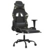 Chaise de jeu avec repose-pied Noir et camouflage Similicuir 