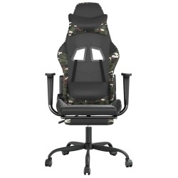 Chaise de jeu de massage repose-pied Noir&Camouflage Similicuir 