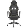 Chaise de jeu de massage repose-pied Noir&Camouflage Similicuir 