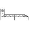 Cadre de lit métal sans matelas avec tête de lit noir 200x200cm 