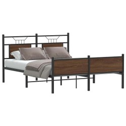 Cadre de lit sans matelas chêne marron 137x190 cm 