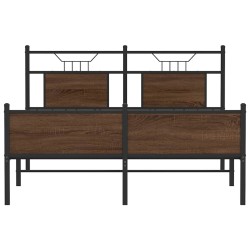 Cadre de lit sans matelas chêne marron 137x190 cm 