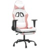 Chaise de jeu avec repose-pied Blanc et rose Similicuir 