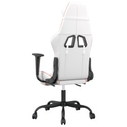 Chaise de jeu avec repose-pied Blanc et rose Similicuir 