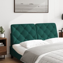 Coussin de tête de lit vert foncé 120 cm velours 