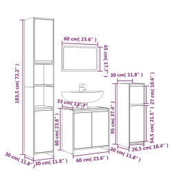 Ensemble de meubles de salle de bain 4 pcs Chêne fumé Bois 