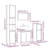 Ensemble de meubles de salle de bain 4 pcs Chêne fumé Bois 