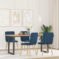 Chaises à manger lot de 4 bleu tissu 