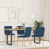 Chaises à manger lot de 4 bleu tissu 