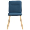 Chaises à manger lot de 4 bleu tissu 