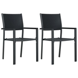 Ensemble à manger de jardin 3 pcs Noir 