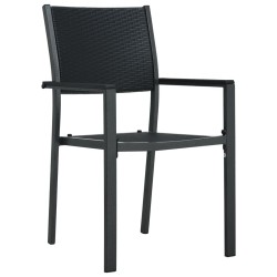 Ensemble à manger de jardin 3 pcs Noir 