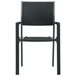 Ensemble à manger de jardin 3 pcs Noir 