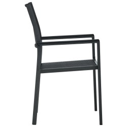 Ensemble à manger de jardin 3 pcs Noir 
