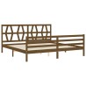 Cadre de lit sans matelas marron miel 200x200 cm bois massif 
