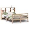 Lit bibliothèque sans matelas 120x190 cm bois de pin massif 