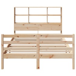 Lit bibliothèque sans matelas 120x190 cm bois de pin massif 