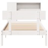 Lit bibliothèque sans matelas blanc 90x190cm bois de pin massif 