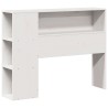 Lit bibliothèque sans matelas blanc 90x190cm bois de pin massif 