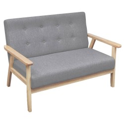 Canapé à 2 places Tissu Gris clair 