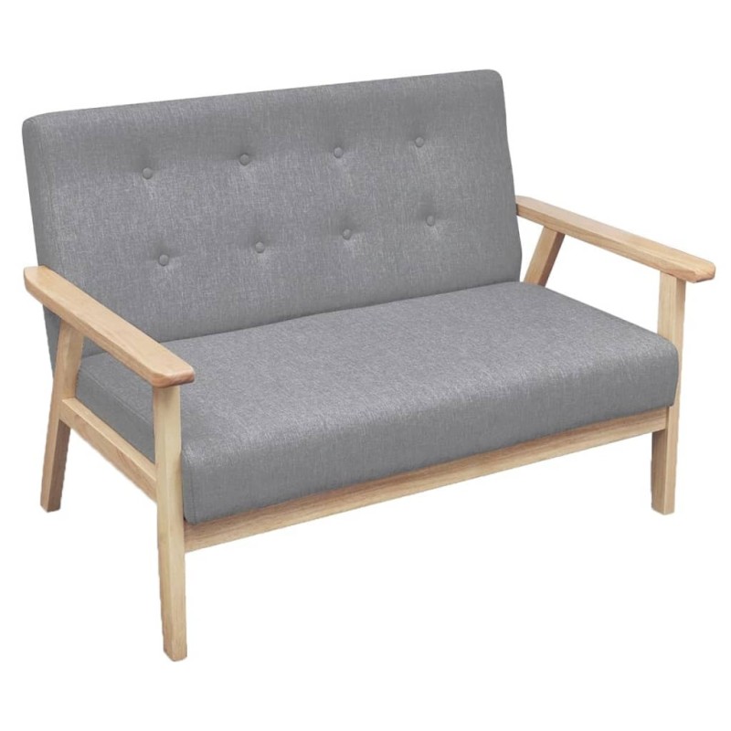 Canapé à 2 places Tissu Gris clair Canapé à 2 places Tissu Gris clair