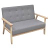 Canapé à 2 places Tissu Gris clair 