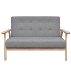 Canapé à 2 places Tissu Gris clair 
